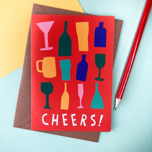Booze Birthday Card, A6 Eco-friendly, Cheers