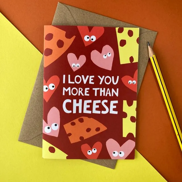 Cheese lover card, A6 Eco-friendly, I love you