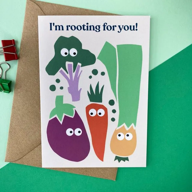 Rooting For You Card, A6 Eco-friendly, blank inside