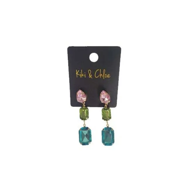 Crystal Dangle Earrings Pack Size 3