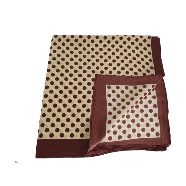 Spotted Brown Satin Scarf 60cmx60cm Pack Size 10