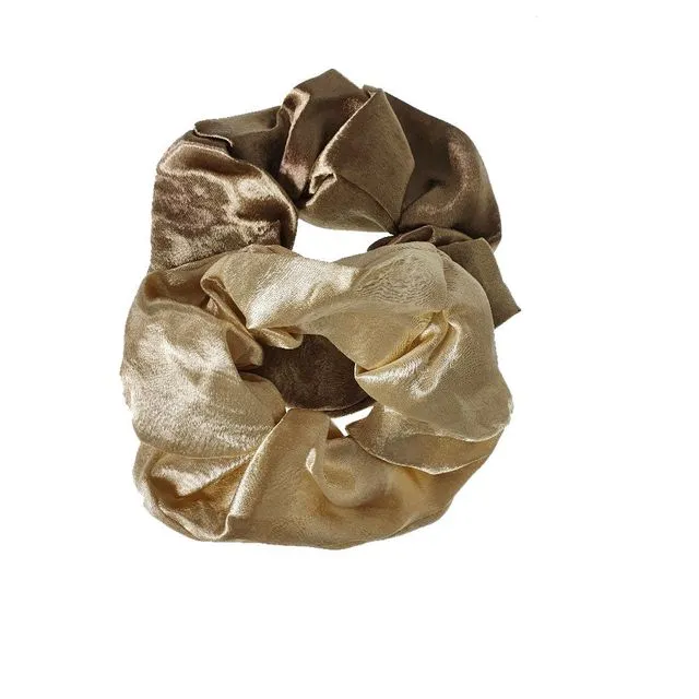 2 On A Card Large Gold Satin Scrunchie Pack Size 12