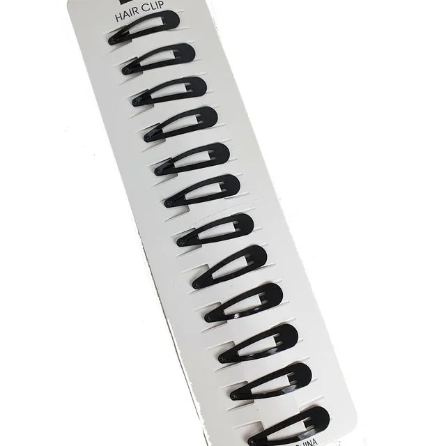 4cm Snappy Hair Pin Black, Pack Size 12 cards