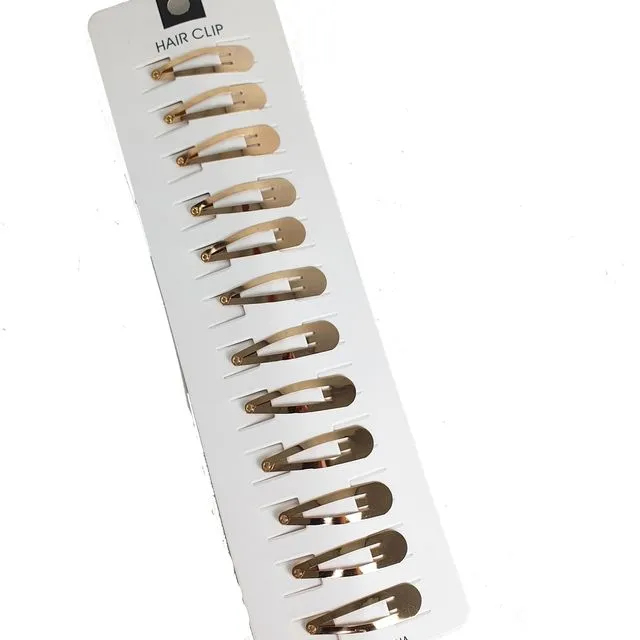 4cm Snappy Hair Pin Gold, Pack Size 12 cards