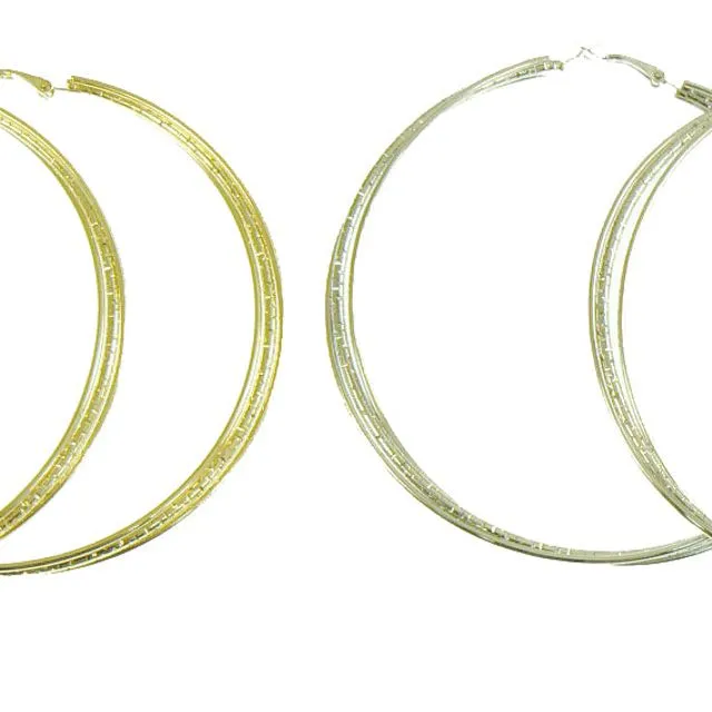 Oversized 9.5cm Hoop Earrings Gold, Pack Size 12