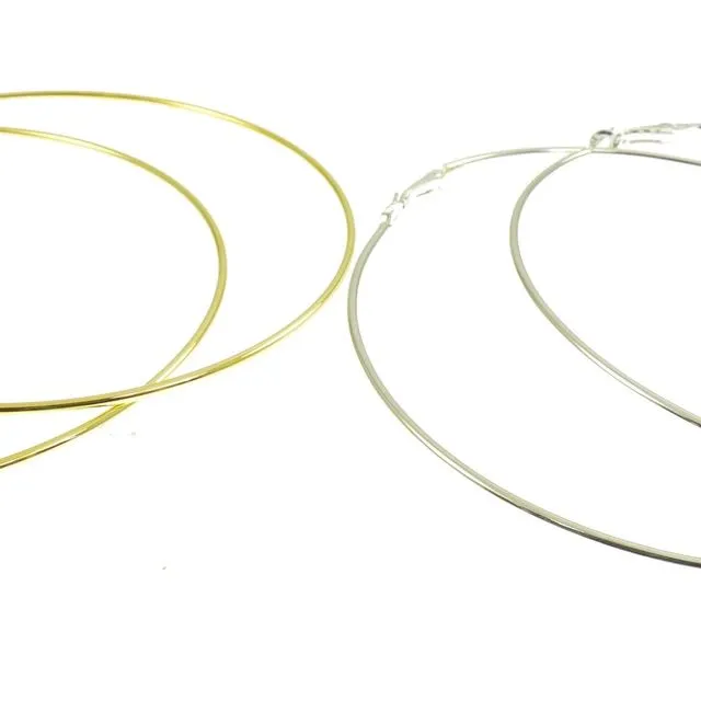 10cm Hoop Earrings Rose Gold, Pack Size 12