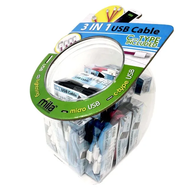 3in1 Cable (3ft) Bowl - Pack of 24