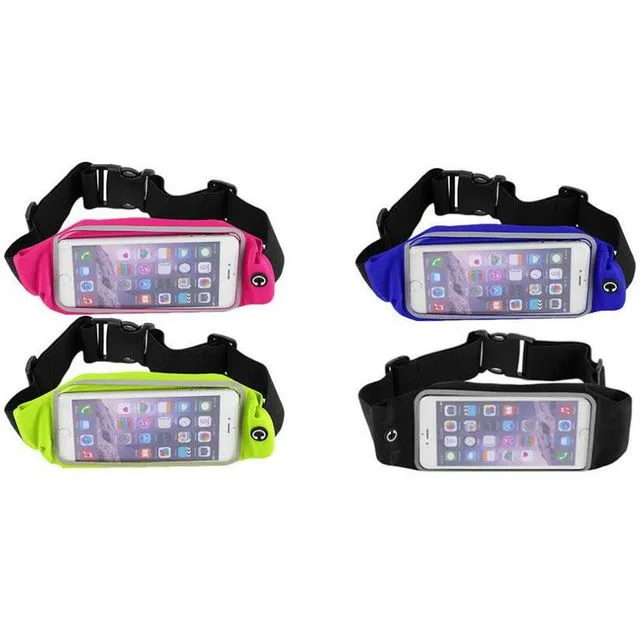 Running Waist Pouch with LED Light Black 12 pack