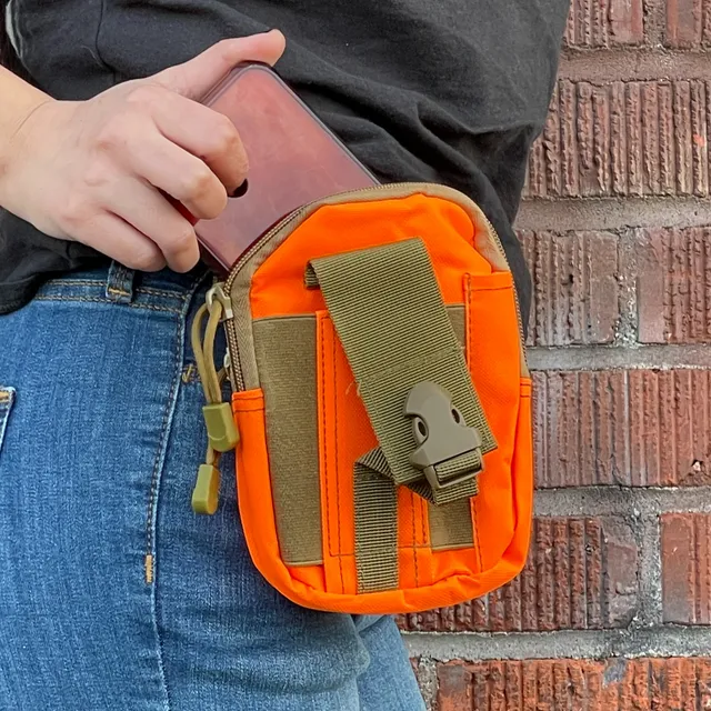 Tactical MOLLE Military Pouch Waist Bag for Hiking, Running and Outdoor Activities Orange