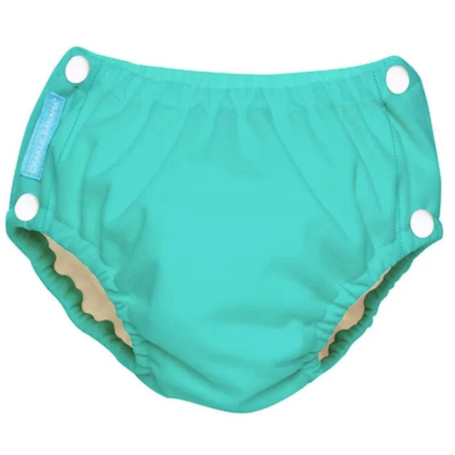 Reusable Easy Snaps Swim Diaper Fluorescent Turquoise