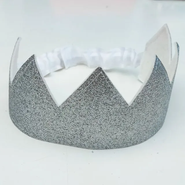 Silver Glitter Crown