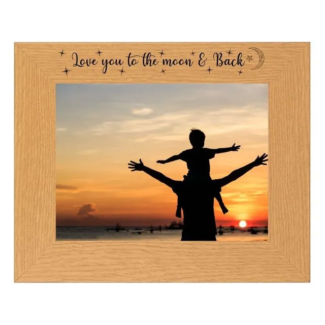 Second Ave Love You to The Moon &amp; Back Oak 6x4 Landscape Picture Photo Frame Gift