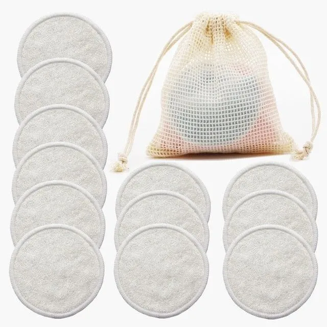 Bamboo Makeup Remover Pads 12pcs/Pack Beige