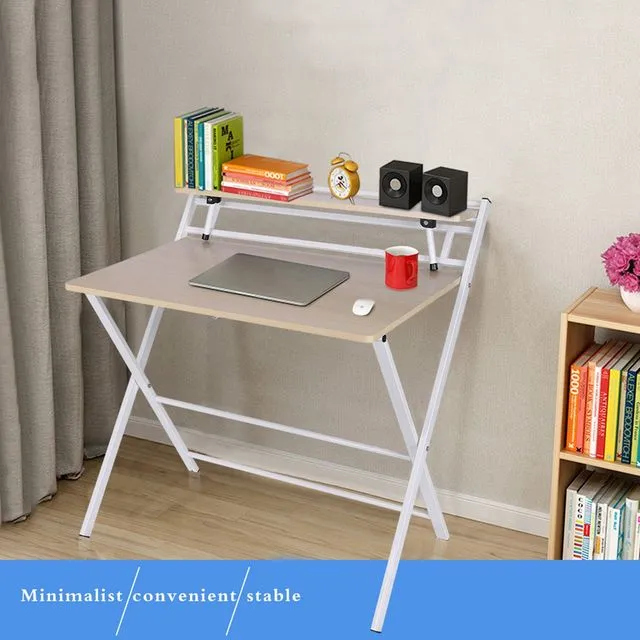 Folding Study Desk for Small Space Home Office Desk Laptop Writing Table