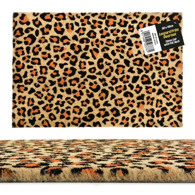 'Leopard Print' Novelty Doormat (60 x 40cm)