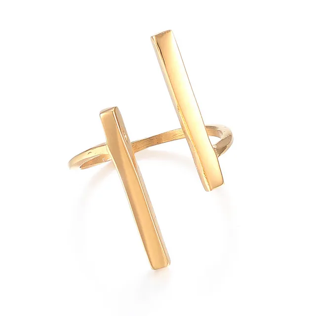 TWO BAR RING IN GOLD