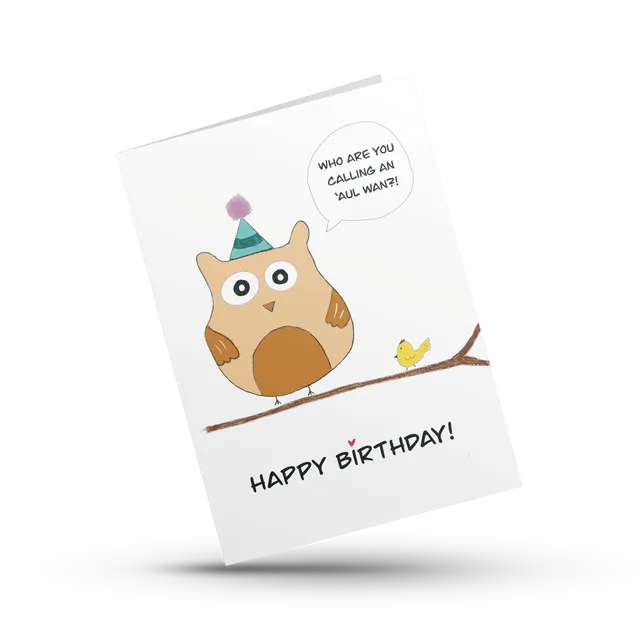 Funny birthday Owl Card