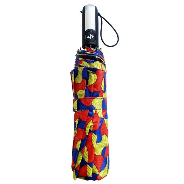 Automatic open and close ankara umbrella with windproof compact