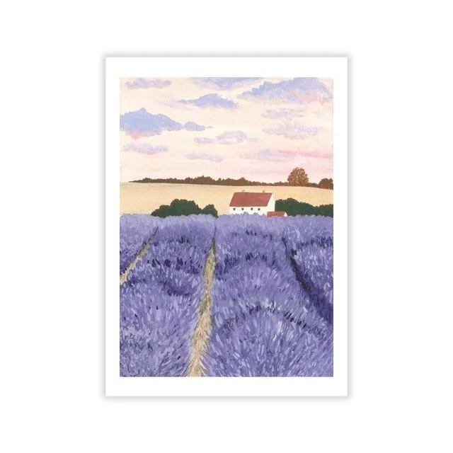 Lavender Cottage Art Print