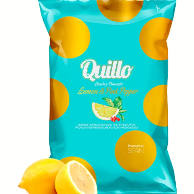 Quillo Potato Chips - Lemon & Pink Pepper 45g (Case of 25)
