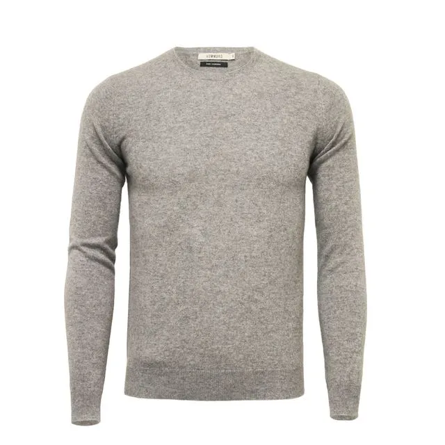 Silver Grey Cashmere Crew Neck Sweater