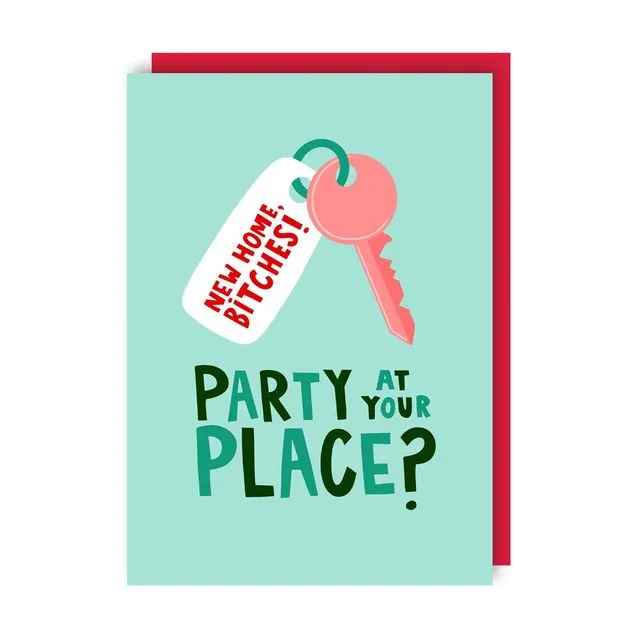 Party at Yours New Home Greeting Card pack of 6