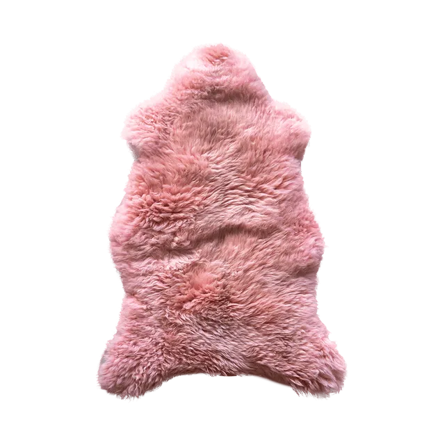 Pixie Dyed Short Wool Sheepskin Light Pink (40 x 24 Inches)