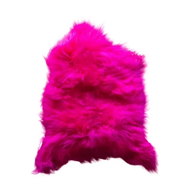 Pixie Dyed Long Wool Icelandic Sheepskin Dark Pink (40 x 24 Inches)