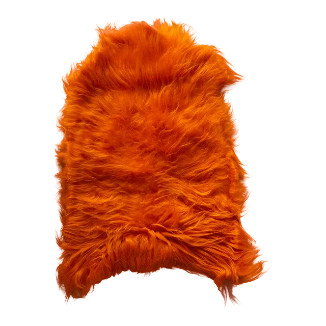Pixie Dyed Long Wool Icelandic Sheepskin Orange (40 x 24 Inches)