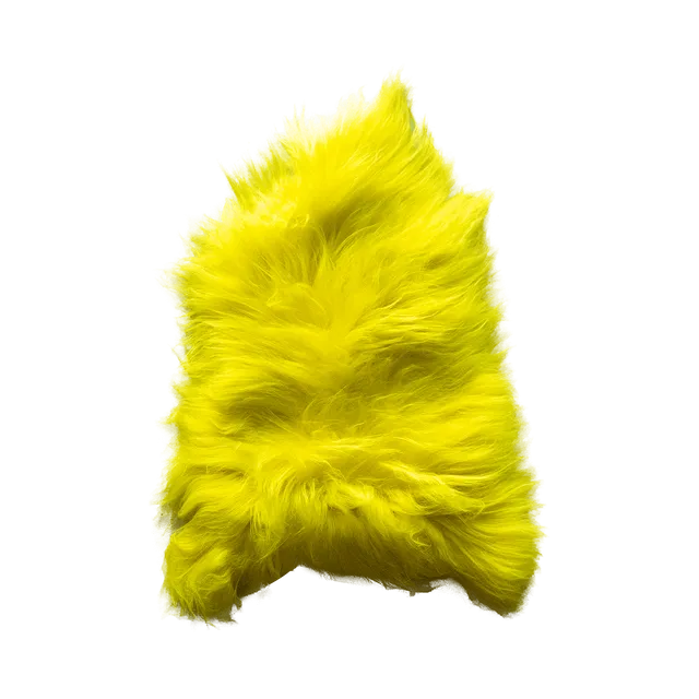 Pixie Dyed Long Wool Icelandic Sheepskin Yellow (40 x 24 Inches)