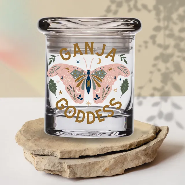 Ganja Goddess 1/4 Oz Glass Stash Jar