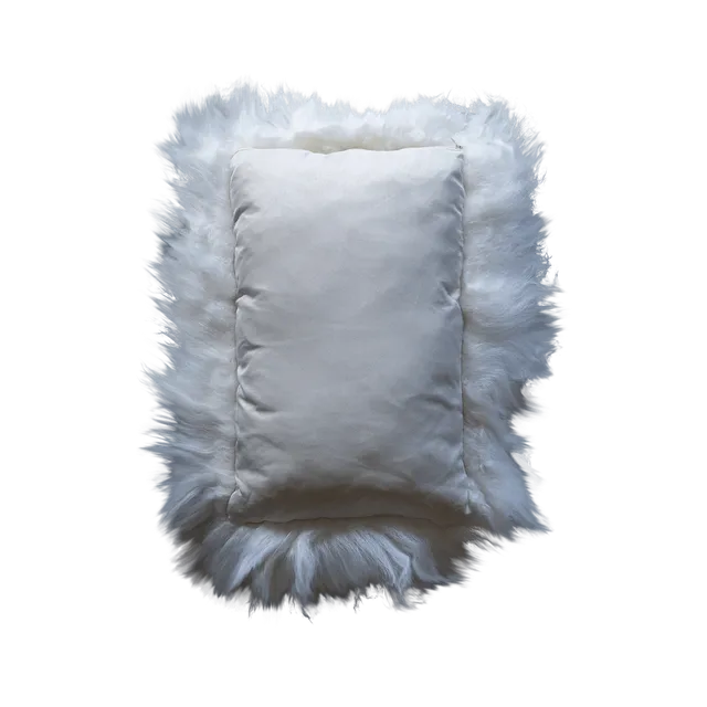 White Sheepskin Single Sided Cushions Rectangle