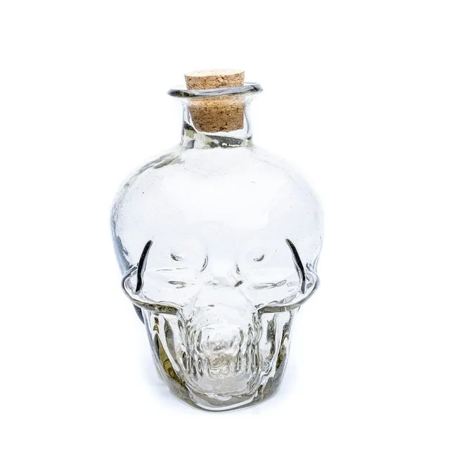 Hand Blown Tequila Skull Bottle