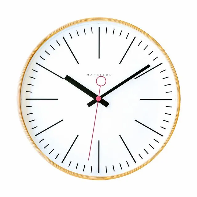 Marksson - White - Collins No-Ticking Silent Wall Clock - 12 inch Quartz - Stainless Steel, Premium Grade, High End - Modern Minimalist