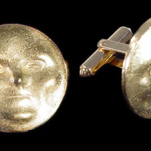 Someone to Watch Over Me-Sun/ Moon Cufflinks-18K gold with diamond eyes