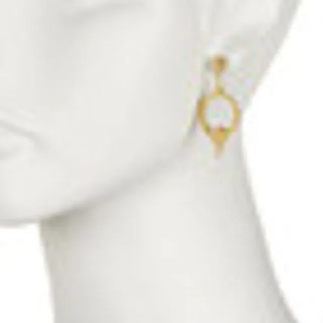 Circle Flower earrings-18K gold with diamonds