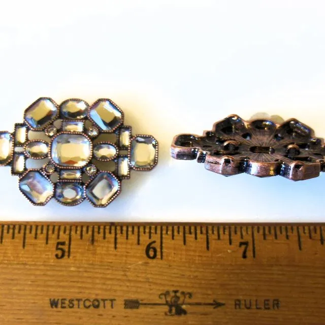 Bronze & Crystal Pendant for earrings, necklace, bracelet