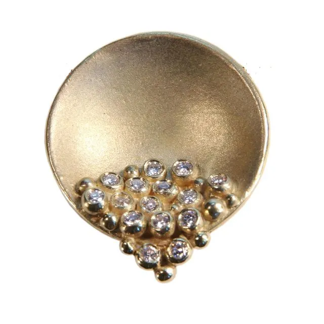 Bowl of Diamonds Necklace or pearl enhancer-large-14K gold