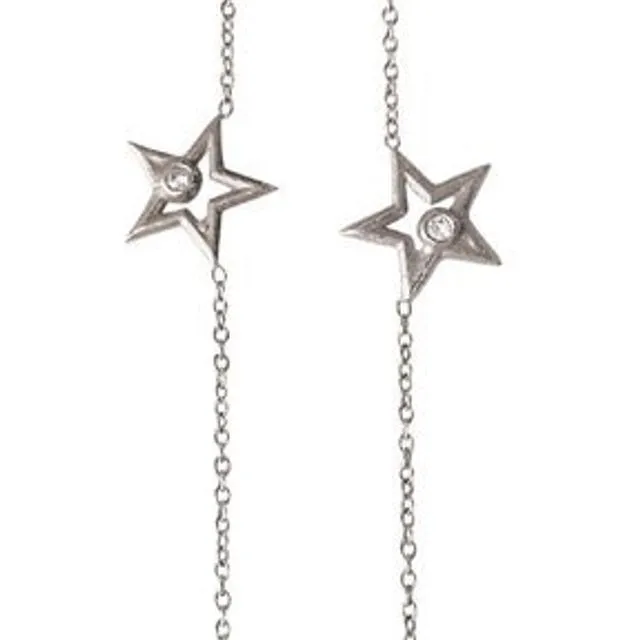 Stars-Chain of Stars Necklace-14K gold with diamonds