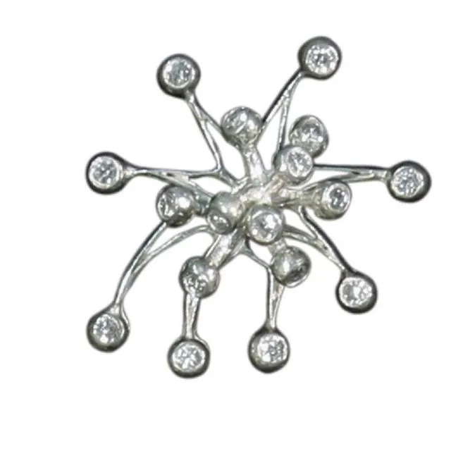 Fireworks Clip Pearl Enhancer-Sterling Silver with diamonds plate options