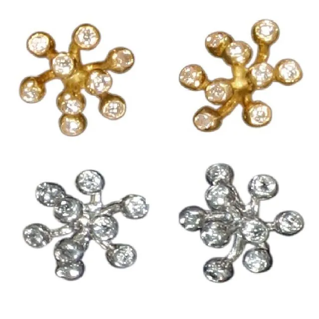 Fireworks-9 earrings-14K gold with diamonds