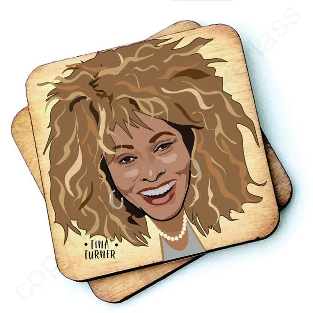 Tina Turner Character Wooden Coaster - RWC1 - Pack of 6