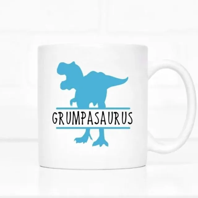 Blue Grumpasaurus Dinosaur Mug