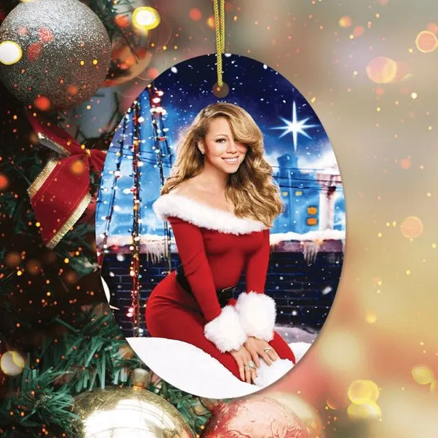 Mariah Carey Christmas Ornament Oval