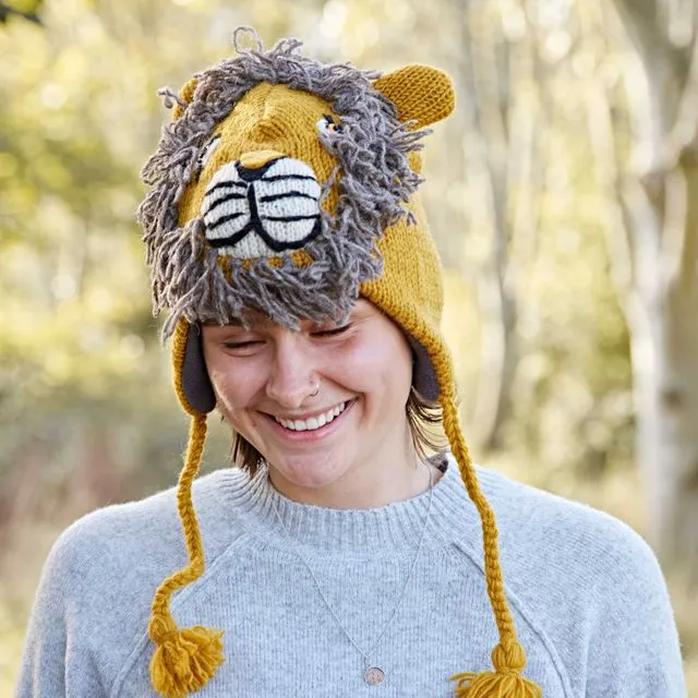 Lion Woollen Animal Hat