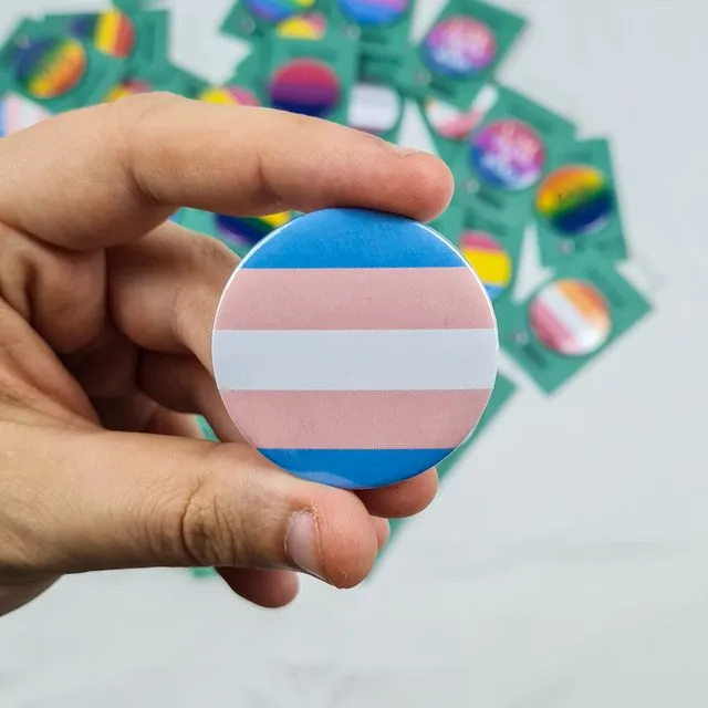 Transgender flag pin badge 45mm