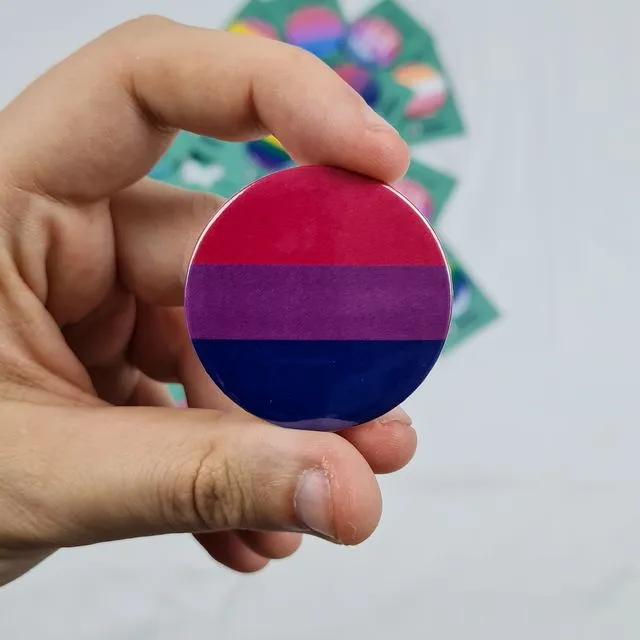 Bisexual flag pin badge 45mm