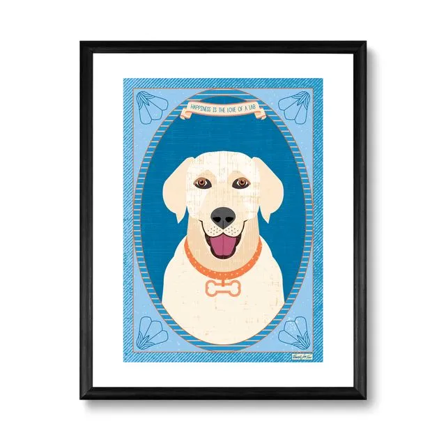 Happiness Is The Love Of A Lab Labrador Retriever Art Print- 8x10 (Pack of 3)