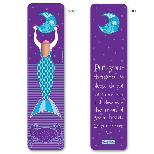 Fantasy Bookmark- Moon Mermaid Diverse Universe Double-sided (Pack of 6)