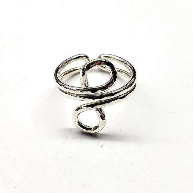 Sterling Silver Adjustable Wire Wrap Finger Toe Ring